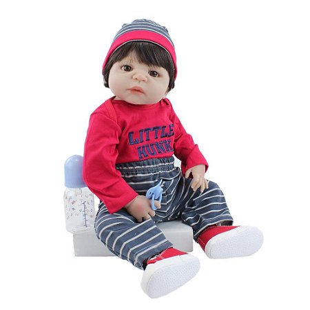 Lindo Bebê Reborn Menino 100% Silicone - 74A8FJK8Q