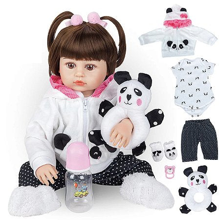 Boneca Reborn Panda Corpo De Silicone